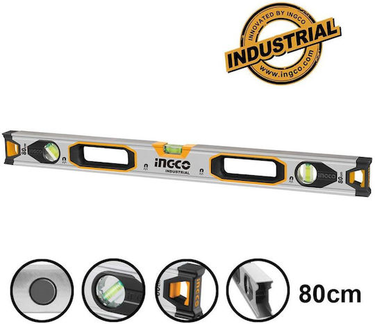 Ingco HSL38080M Nivel de spirit Din aluminiu Magnetic 80buc cu 3 Ochiuri
