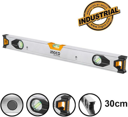 Ingco HSL38030M Αλφάδι Αλουμινίου Μαγνητικό 30εκ. με 3 Μάτια