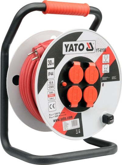 Yato Waterproof Extension Reel Cord 3 x 2.5mm²/40m White