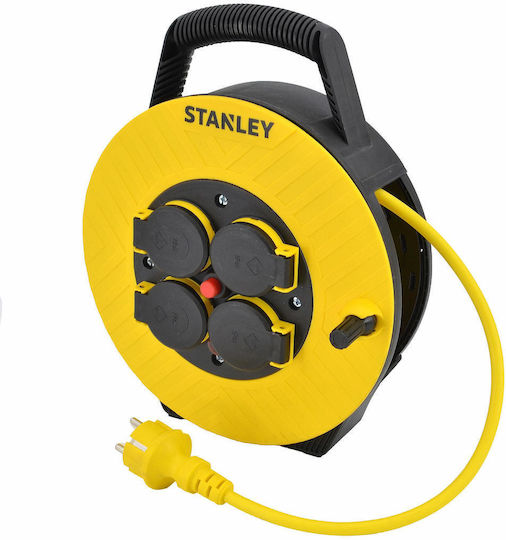 Stanley 1 Platz mit Kabel 3m Durchmesser 3 x 1.5mm² Wasserdicht Gelb