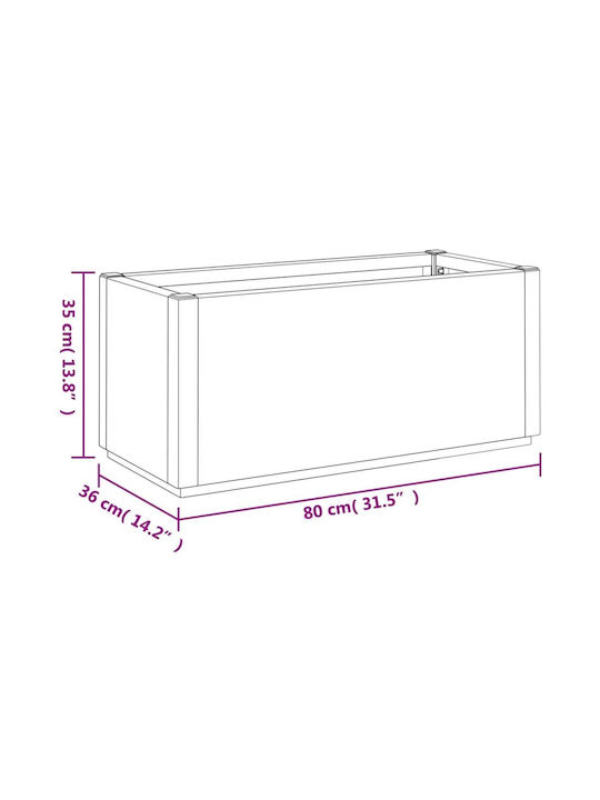 vidaXL Ζαρντινιέρα Πλαστική Σκούρο Γκρι 80x36x35εκ.