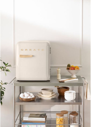 Create Retro Mini Bar 48lt Υ50xΠ44xΒ49εκ. Cream/Gold