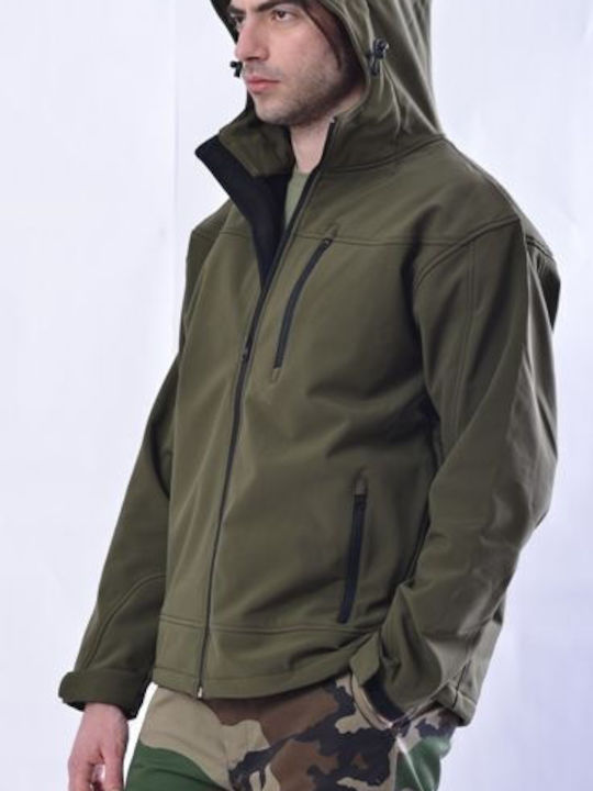 Ergo Work Jacket Softshell Cold with Hood Khaki