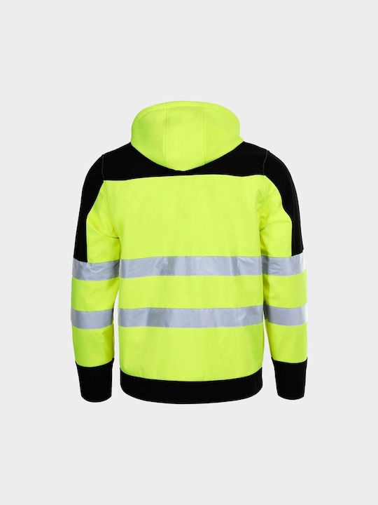 Stenso Nobel Work Fleece Jacket Reflective Softshell with Hood Yellow