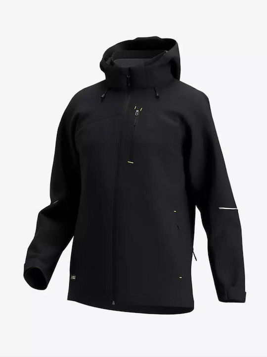 Safety Jogger Kasai Work Jacket Reflective Softshell with Removable Lining and Detachable Hood Black