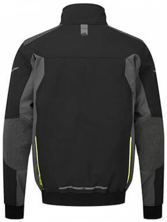 Portwest Work Jacket Reflective Softshell with Fleece Lining Black