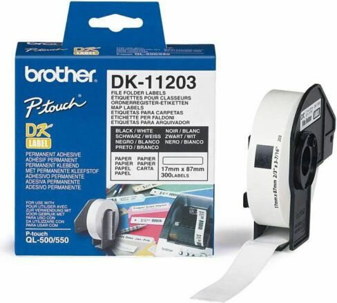 Brother 300 Self-Adhesive Label Rolls for Label Printer 87x17mm 1pcs