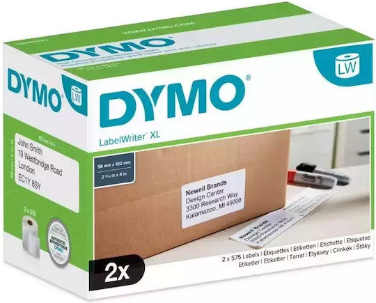 Dymo 575 Autocolante Autoadezive pe Rolă pentru Imprimantă de Etichete 102x58mm 2buc
