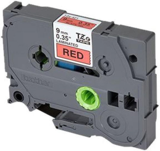 Brother TZE421 Label Maker Tape 8m x 9mm in Red Colour Compatible with Brother TZe/TZ