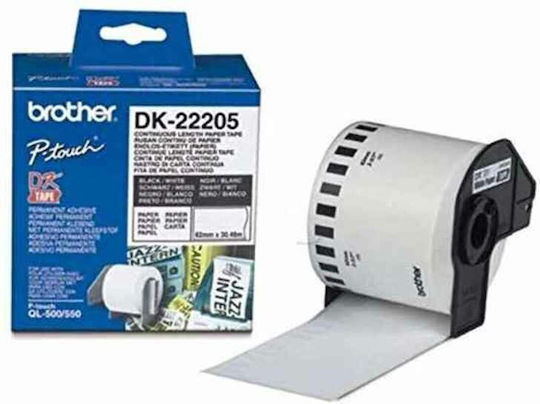 Brother Label Maker Tape 30.5m x 62mm in White Colour Compatible with Brother DK