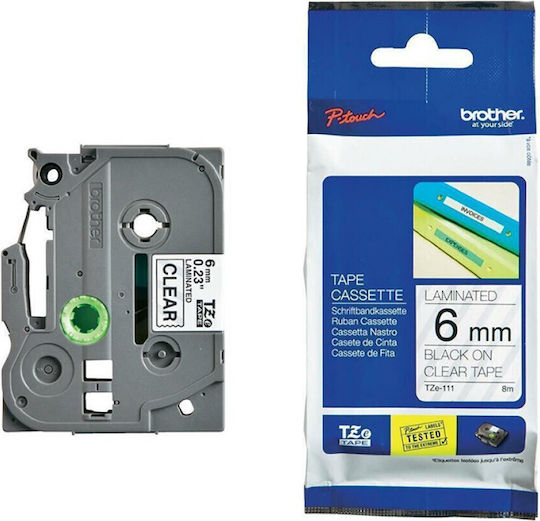 Brother P-touch Label Maker Tape 8m x 6mm in Transparent Colour Compatible with Brother TZe/TZ