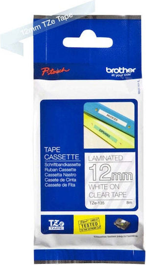 Brother P-touch Ταινία Ετικετογράφου σε Λευκό Χρώμα Συμβατή με Brother TZe/TZ