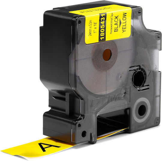 Dymo Label Maker Tape 5.5m x 24mm in Yellow Colour Compatible with Dymo Rhino/IND
