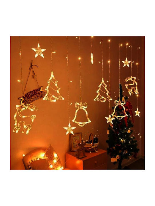 12 Lights LED 3.6m. x 80cm Warm White type Curtain 1pcs