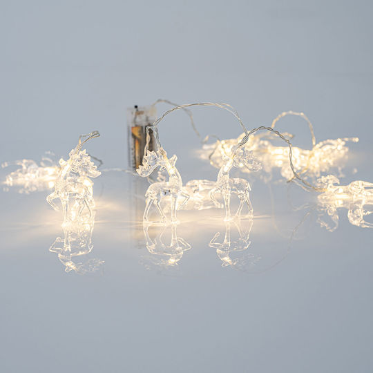 10 Lights LED 1.35m. Warm White Battery in String 1pcs