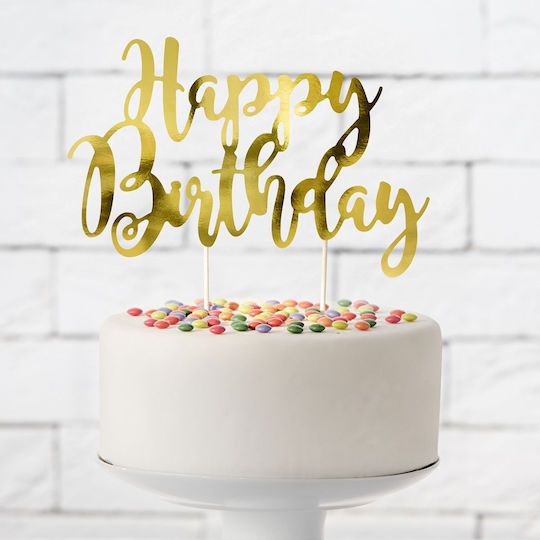 PartyDeco Happy Birthday Διακοσμητικό για Τούρτα