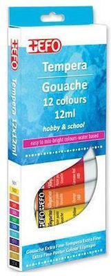 +Efo Acrylic Hobby & School Σετ Ακρυλικά Χρώματα Ζωγραφικής 12ml 12τμχ