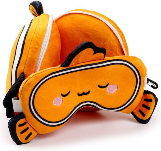 Relaxeazzz Adoramals Finley Clownfish Travel Pillow Eye Mask