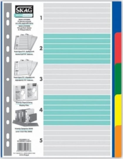Skag Separatoare de Plastic pentru Documente A4 cu Găuri 5buc Economy 5 teme
