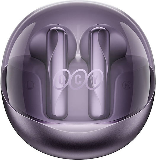 QCY Ailypods Clear In-ear Bluetooth Handsfree Earphones with Charging Case Purple