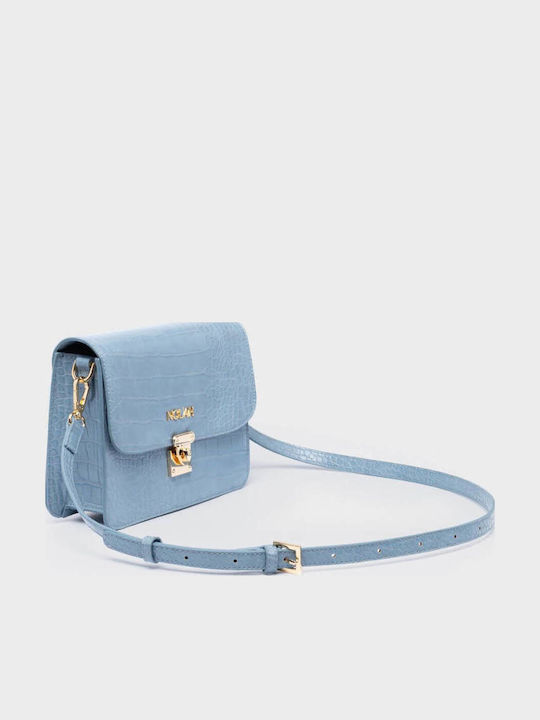 Enriketa Women's Shoulder Crossbody Bag Crocodile Light Blue