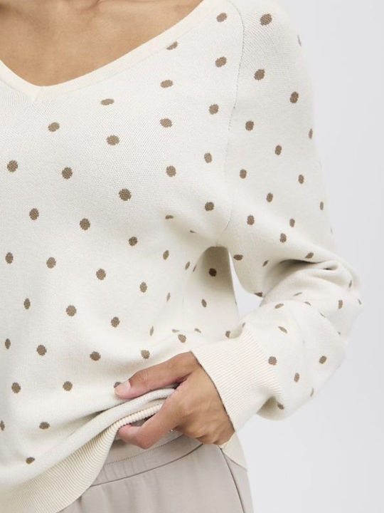 Women's Crop Sweater Beige Melange