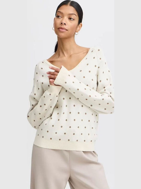 Women's Crop Sweater Beige Melange