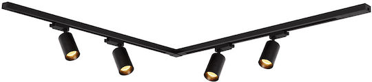 Eko Light Σποτ με 4 Φώτα και με Ντουί GU10 σε Μαύρο Χρώμα Eko Light Σποτ με 4 Φώτα και με Ντουί GU10 σε Μαύρο Χρώμα