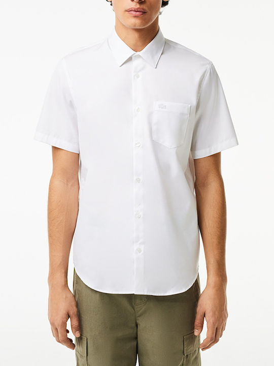 Lacoste Βαμβακερό Πουκάμισο White