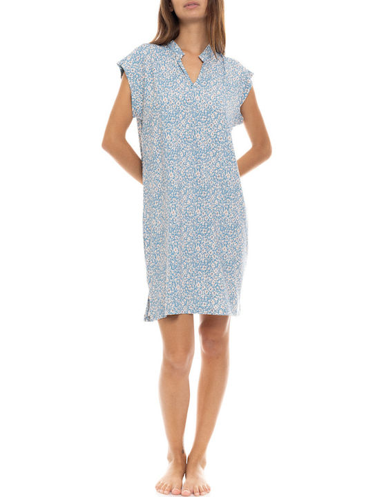 Pink Label Summer Women's Nightdress Blue