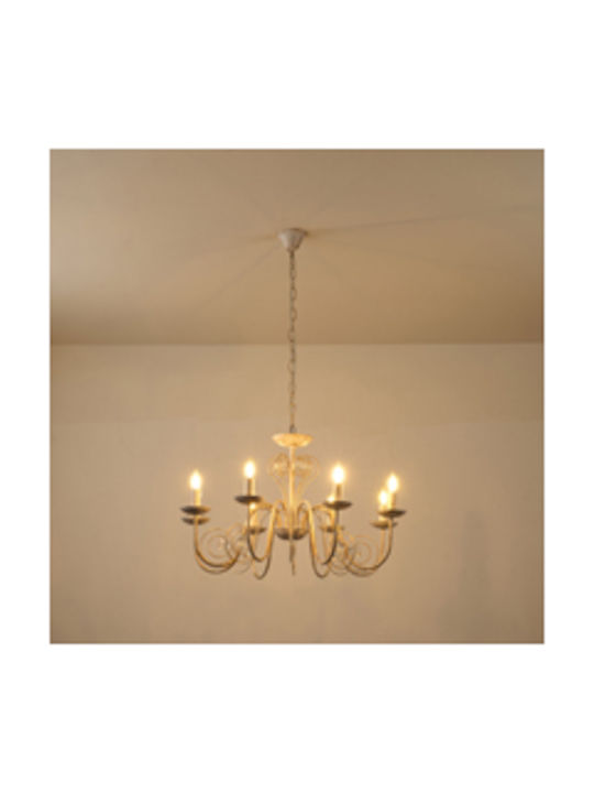 Eurolamp Πολυέλαιος 8xE14 με Κρύσταλλα Διάφανος 144-47016