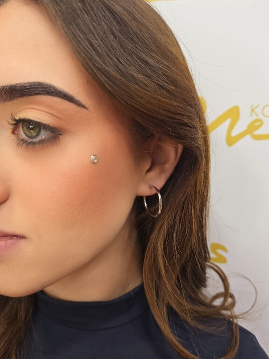 Mentzos Earrings Hoops made of White Gold