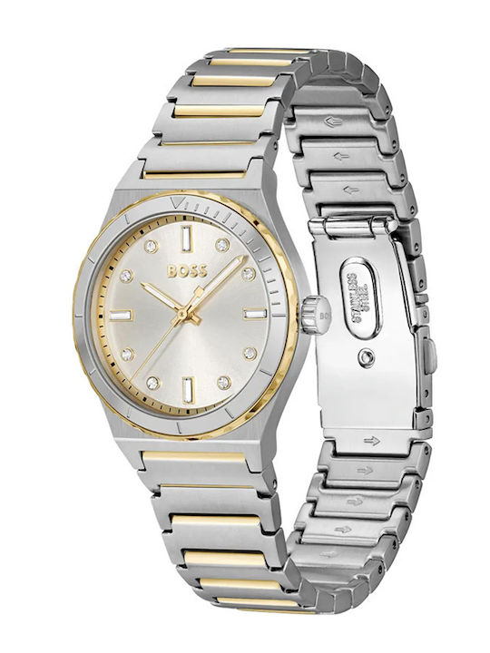 Boss Candor Women's Watch Chronograph with Gold Metal Bracelet