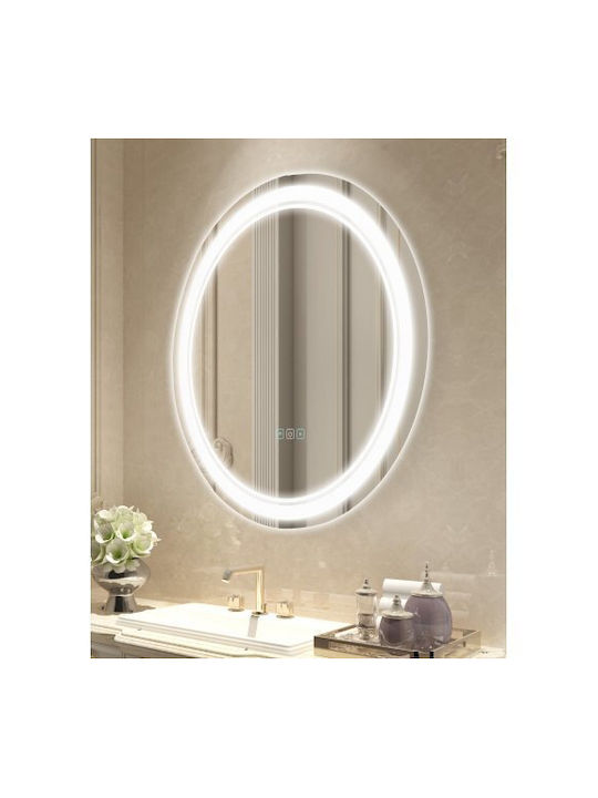 Vevor Round Bathroom Mirror Led made of Plastic 60x60cm White