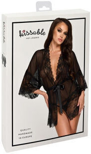 Cămașă de noapte neagră Kissable Midnight Kiss