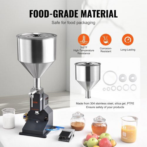 Vevor Pneumatic Liquid Filling Machine 5-50ml Stainless Steel Pedal Milk Water Juice Cosmetics Lotion Lsgytgzjqd56yvzdov0