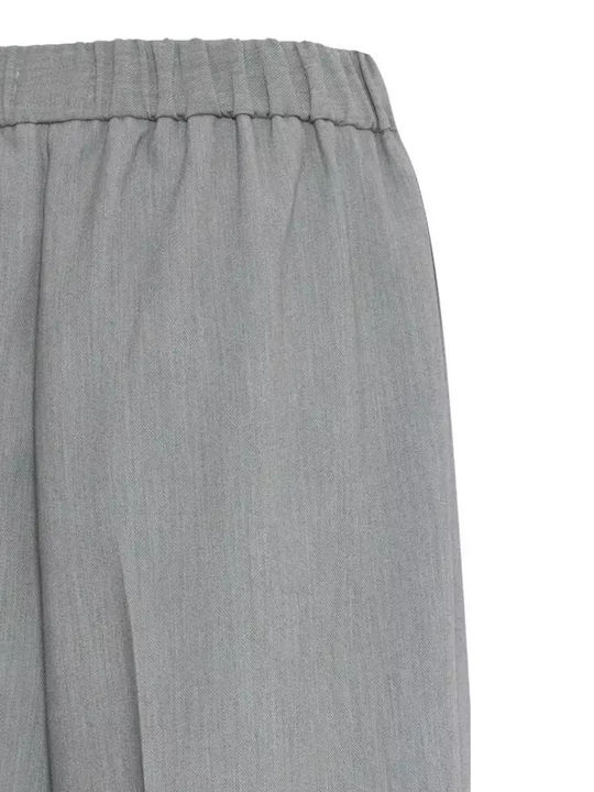 Women's Fabric Trousers Grey Melange