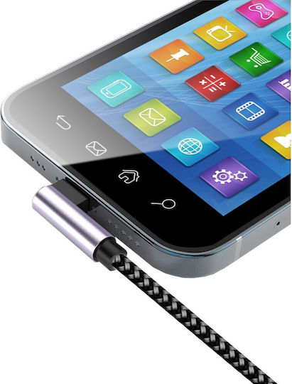Techly Braided USB 2.0 Cable USB-C male - USB-A PD Ασημί 2m ICOC MU2AC9-020-AL
