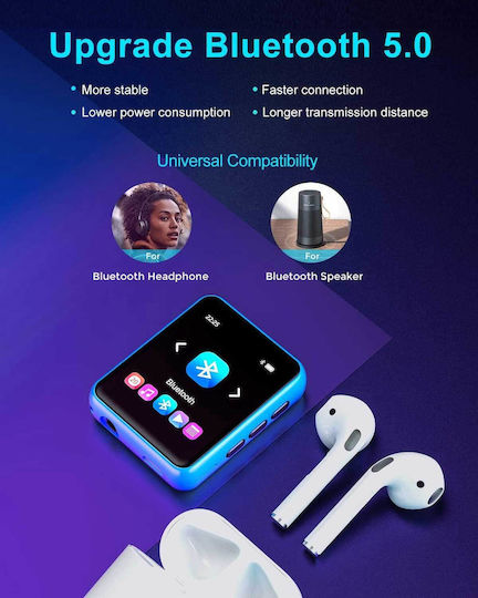 Joliker MP3 Player (32GB) with IPS Touch Screen 1.8" Blue MY532GB