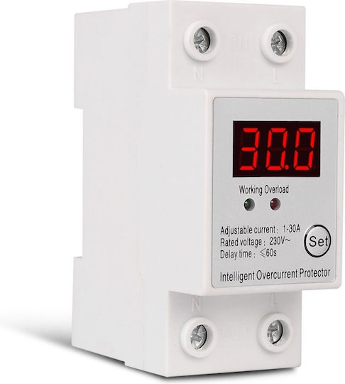 Releu de Siguranță Digital Protecție Tensiune Sinotimer 30a 230v Sap-30a Recuperare Automată Afișaj LED