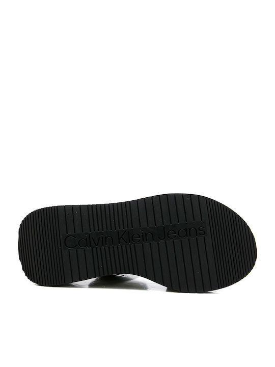 Δερμάτινα Γυναικεία Σανδάλια Flatforms Μαύρα