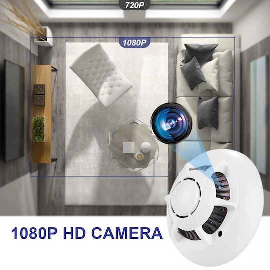 Iuni D103 Rauchmelder-Spionagekamera Wi-Fi 4K Ansicht Bewegungserkennung