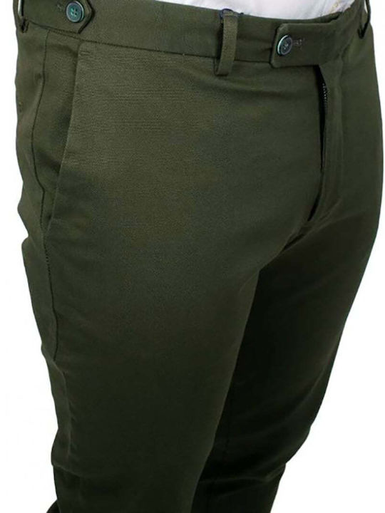 Trousers Chino Elastic in Slim Fit Brown