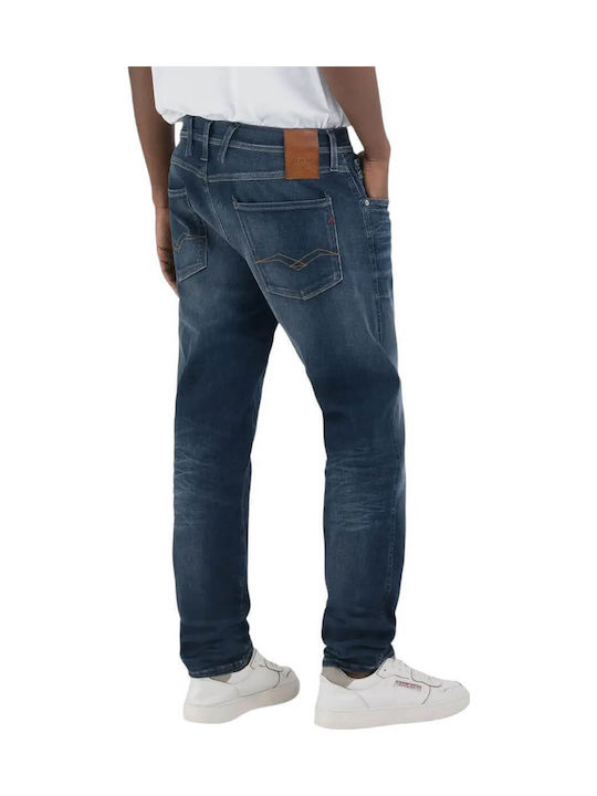 Anbass Men's Jeans Pants with Slim Fit Dark Blue