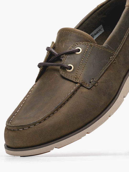 Men's Leather Boat Shoes Green