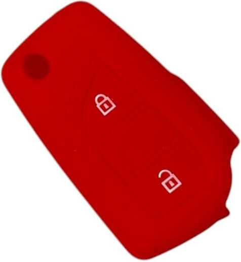 Silicone Key Cover for Toyota Citroen C1 Peugeot 108 2 Buttons Red