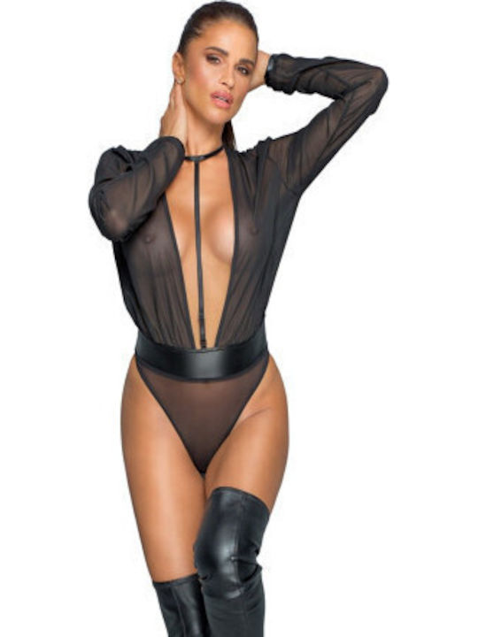 Body din plasă Noir Handmade cu bretea reglabilă