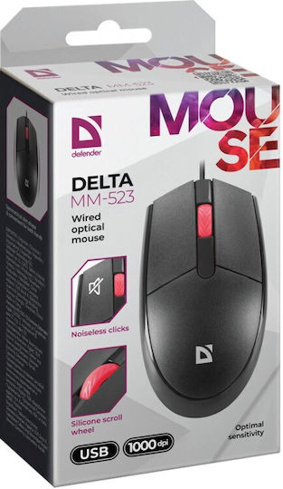 Defender Delta MM-523 Ενσύρματο Ποντίκι Μαύρο