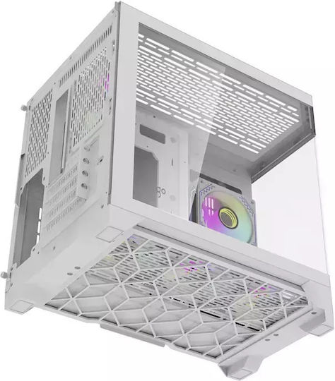 Darkflash FT418 Gaming Midi Tower Computer Case with Side Window and RGB Lighting White