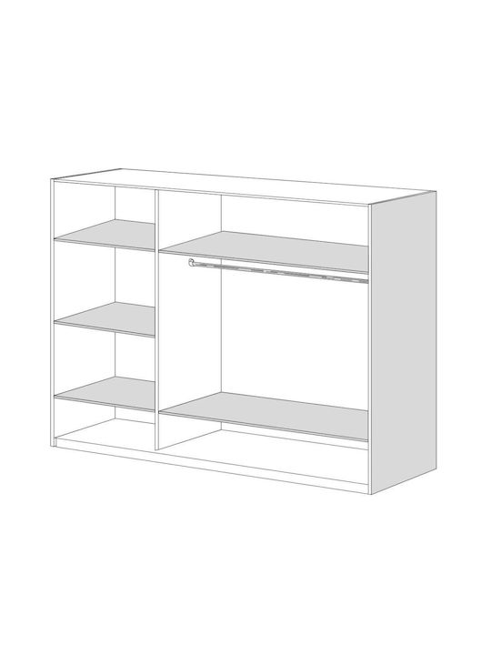 Dreifachtür Kleiderschrank Ashtray 120x50x180cm